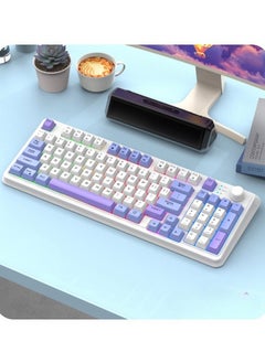 لوحة مفاتيح ألعاب إنجليزية بإضاءة RGB LED - لوحة مفاتيح ألعاب 94 مفتاح - لوحة مفاتيح ميكانيكية للرياضات الإلكترونية مع برنامج لنظامي ويندوز/ماك