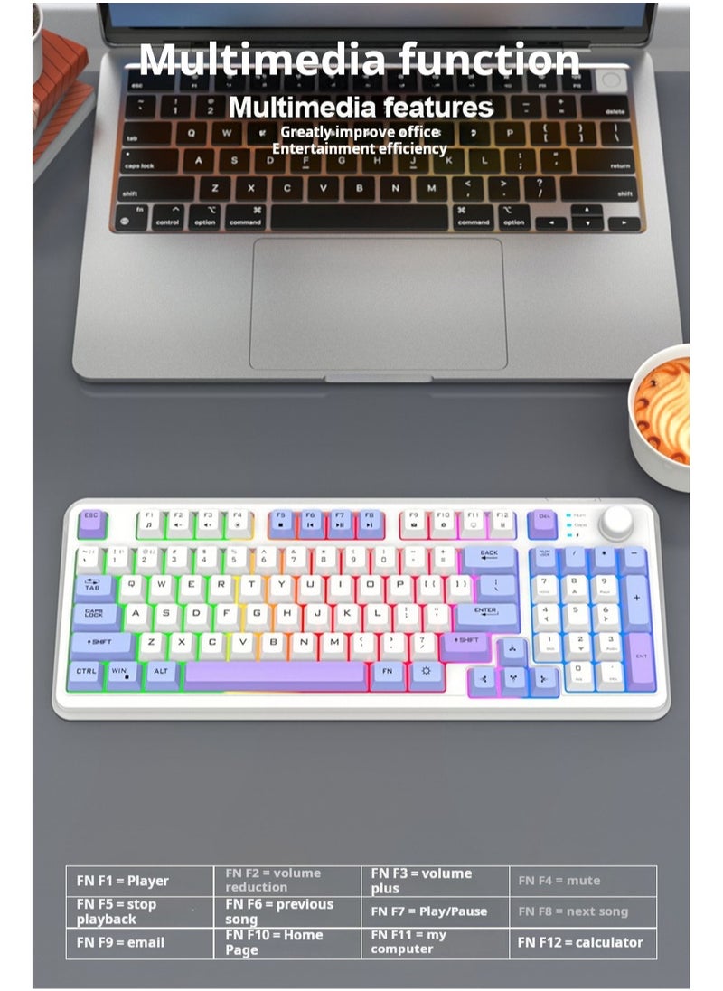 سراقطة - لوحة مفاتيح ألعاب إنجليزية بإضاءة RGB LED - لوحة مفاتيح ألعاب 94 مفتاح - لوحة مفاتيح ميكانيكية للرياضات الإلكترونية مع برنامج لنظامي ويندوز/ماك - Image 1