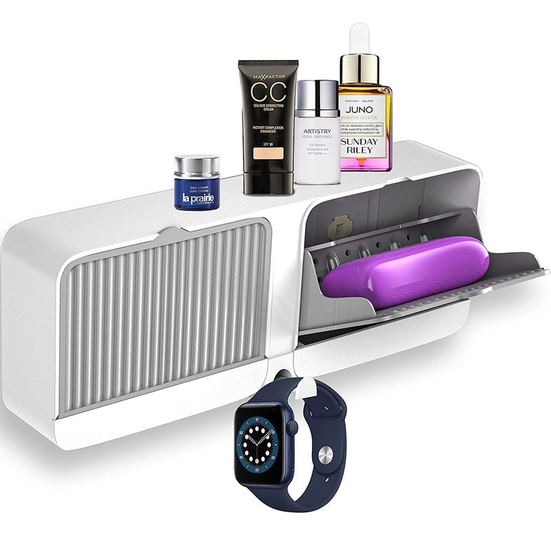 Lemonzza New Creative Wall Mounted Soap Box with Lid Double Grids Soap Draining Rack Bathroom Shower Soap Holder,Multi-Color,Plastic,Multicolor - Image 1