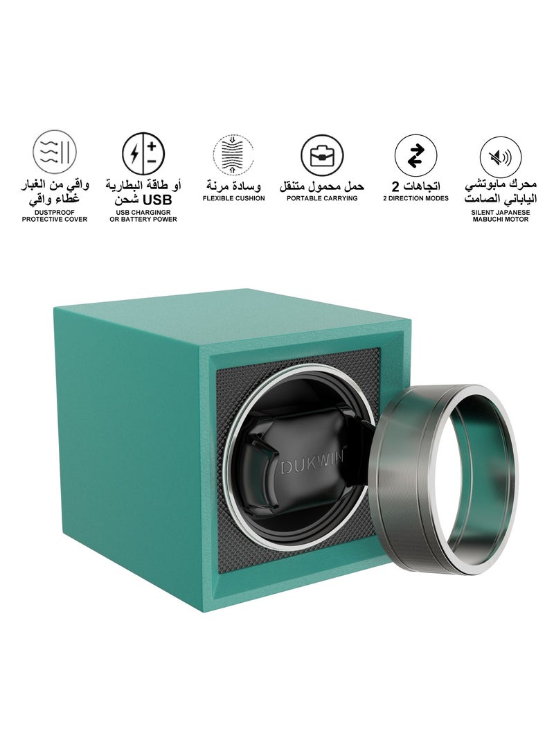 دوكوين جهاز لف الساعة الأوتوماتيكية الواحدة مع وسادة ساعة قابلة للتعديل ومصدر طاقة مزدوج ومحرك ياباني هادئ صندوق الساعة وملفاف الساعة ومحافظة دوار الساعة للسفر - Image 3