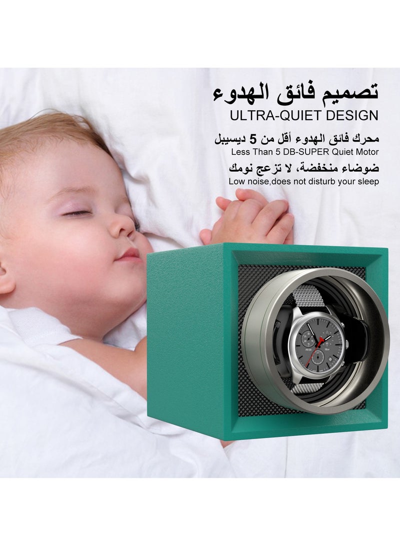 دوكوين جهاز لف الساعة الأوتوماتيكية الواحدة مع وسادة ساعة قابلة للتعديل ومصدر طاقة مزدوج ومحرك ياباني هادئ صندوق الساعة وملفاف الساعة ومحافظة دوار الساعة للسفر - Image 4