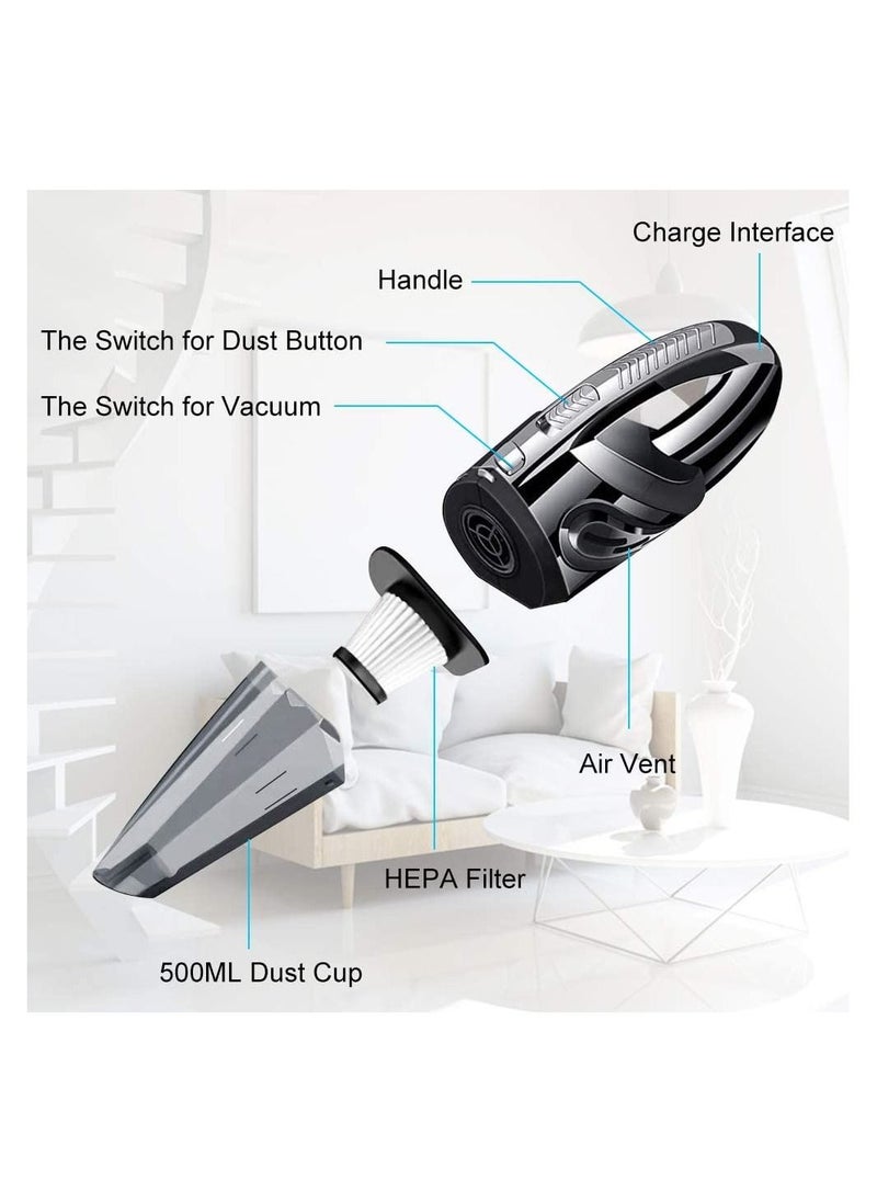 Generic - Handheld Car Vacuum, Strong Suction Portable Car Cleaner with Cordless, 120W Rechargeable Wet and Dry Vacuum Cleaner, for Pet Hair, Home and Car Cleaning - Image 1