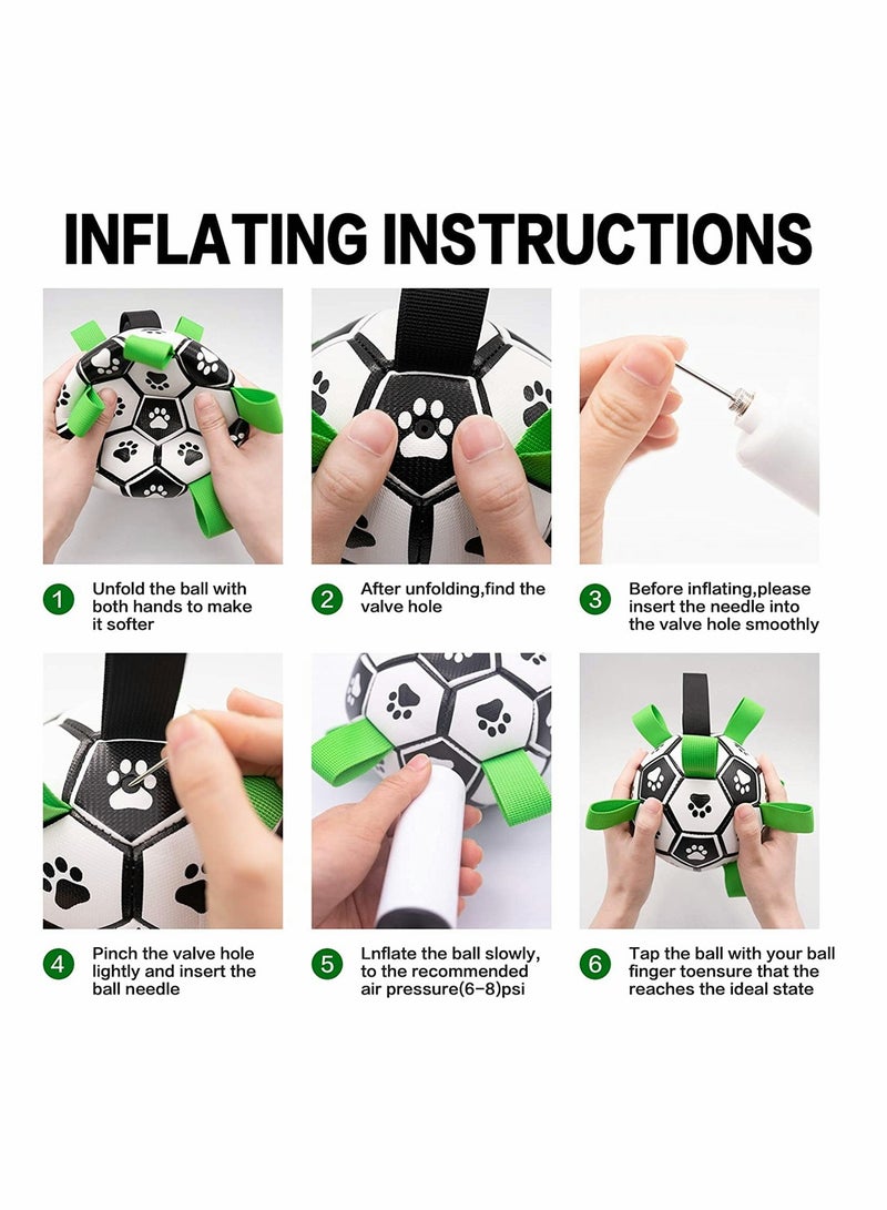 كرة قدم تفاعلية للكلاب لعبة كرة رياضية مطاطية متينة للكلاب الصغيرة والمتوسطة مثالية لسحب الحبل ولعب الماء - Image 5