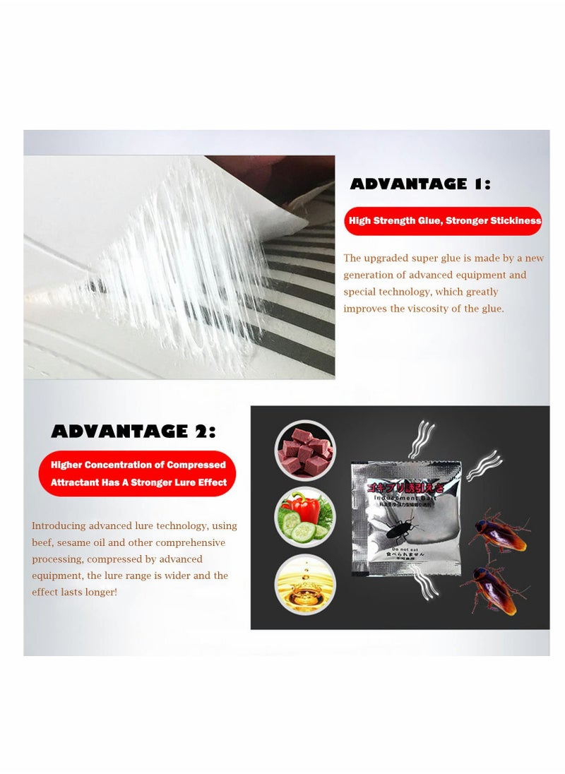 Excefore Cockroach Traps, 10 Pcs Cockroach Trap Killer House Pest Control Strong Sticky Glue Traps with Non-Toxic Bait Premium Spiders Ants Cockroach Killer  - Image 4