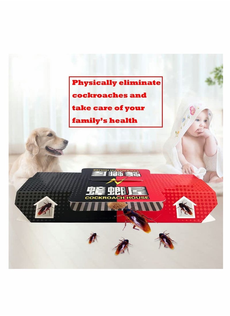 Excefore Cockroach Traps, 10 Pcs Cockroach Trap Killer House Pest Control Strong Sticky Glue Traps with Non-Toxic Bait Premium Spiders Ants Cockroach Killer  - Image 2