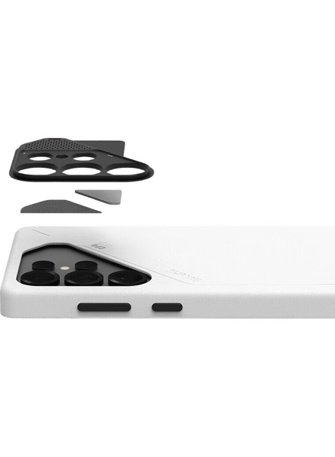 aurumé Aulumu S25 Full Coverage Phone Case For Samsung S25 Ultra Simple Leather Magnetic Adsorption Phone Case Aluminum Alloy Heat Dissipation Window Special Magsafe Protective Case Black - Image 2