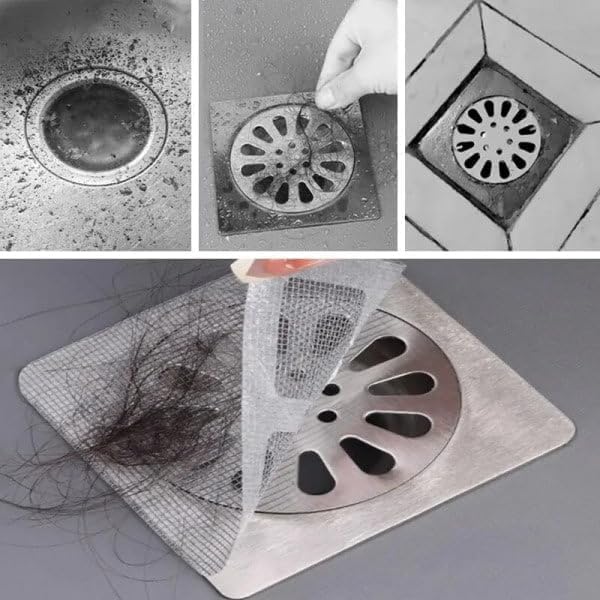 Rewup Disposable Shower Drain Hair Catcher, Drain Hair Catcher Waterproof Mesh Stickers for Bathroom Accessories, Apartment Essentials for Kitchen,Sink,2 in 1 (30) - Image 2