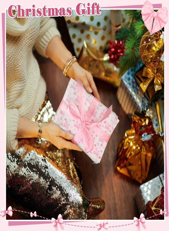 Reginary 10 Pcs Coquette Bow Cosmetic Bag for Woman Wedding Mother's Day Nurses Day Aesthetic Makeup Bag Lovely Heart Preppy Pouch Zipper Coquette Party Favor for Team Bestie Family(Pink,Lovely Heart) - Image 5