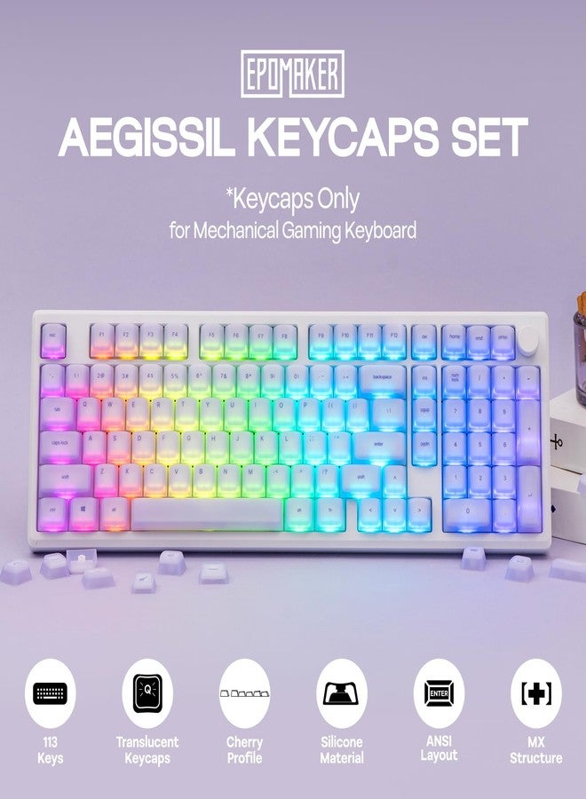 EPOMAKER AegisSil Keycap Set, Silicone Material, Cherry Profile, 113 Keys, 65%/75%/96%/Full Size, Custom Keyboard Keycaps Set for Cherry MX, Kailh, Outemu, Gateron Mechanical Gaming Keyboard (Purple) - Image 2