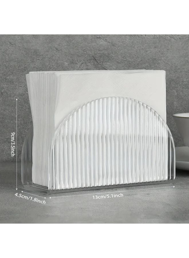 Transparent Acrylic Tissue Box Holder Textured Design for Home Kitchen Bathroom - Image 4