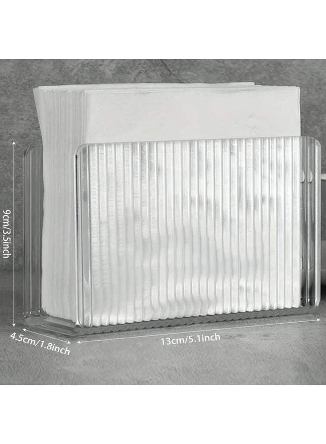 Transparent Acrylic Tissue Box Holder Textured Design for Home Kitchen Bathroom - Image 1