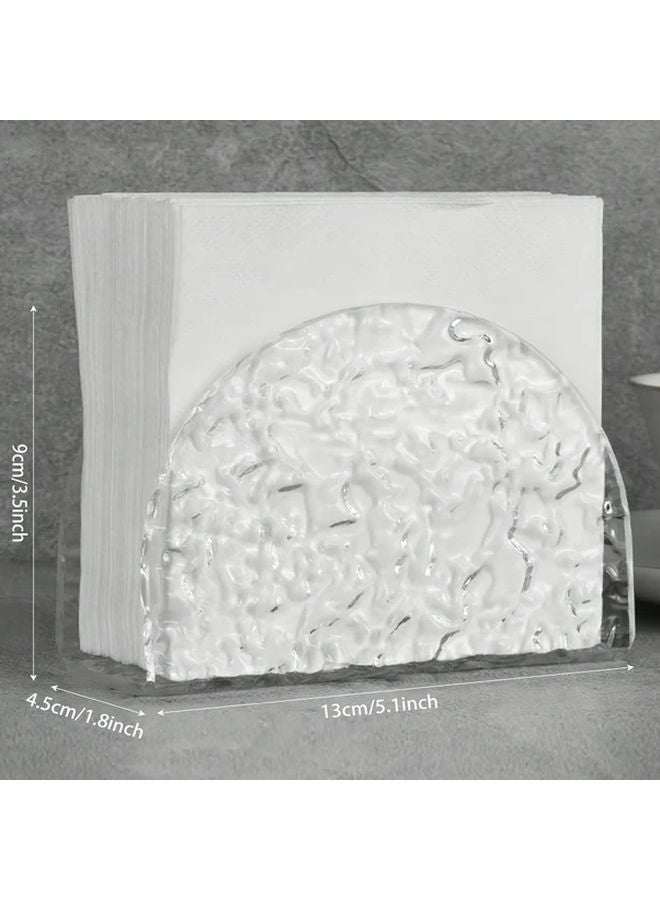 Transparent Acrylic Tissue Box Holder Textured Design for Home Kitchen Bathroom - Image 3