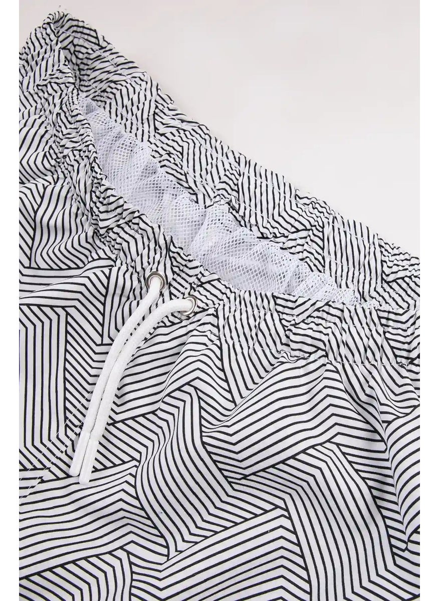 Gold Class Kidswear Striped Printed Lined Drawstring Boys Swim Shorts  - Image 4