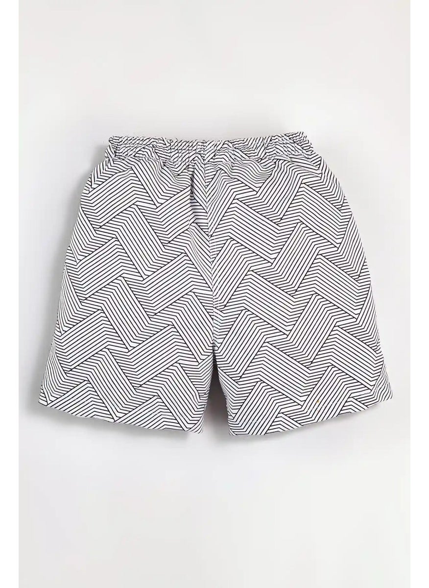 Gold Class Kidswear Striped Printed Lined Drawstring Boys Swim Shorts  - Image 2