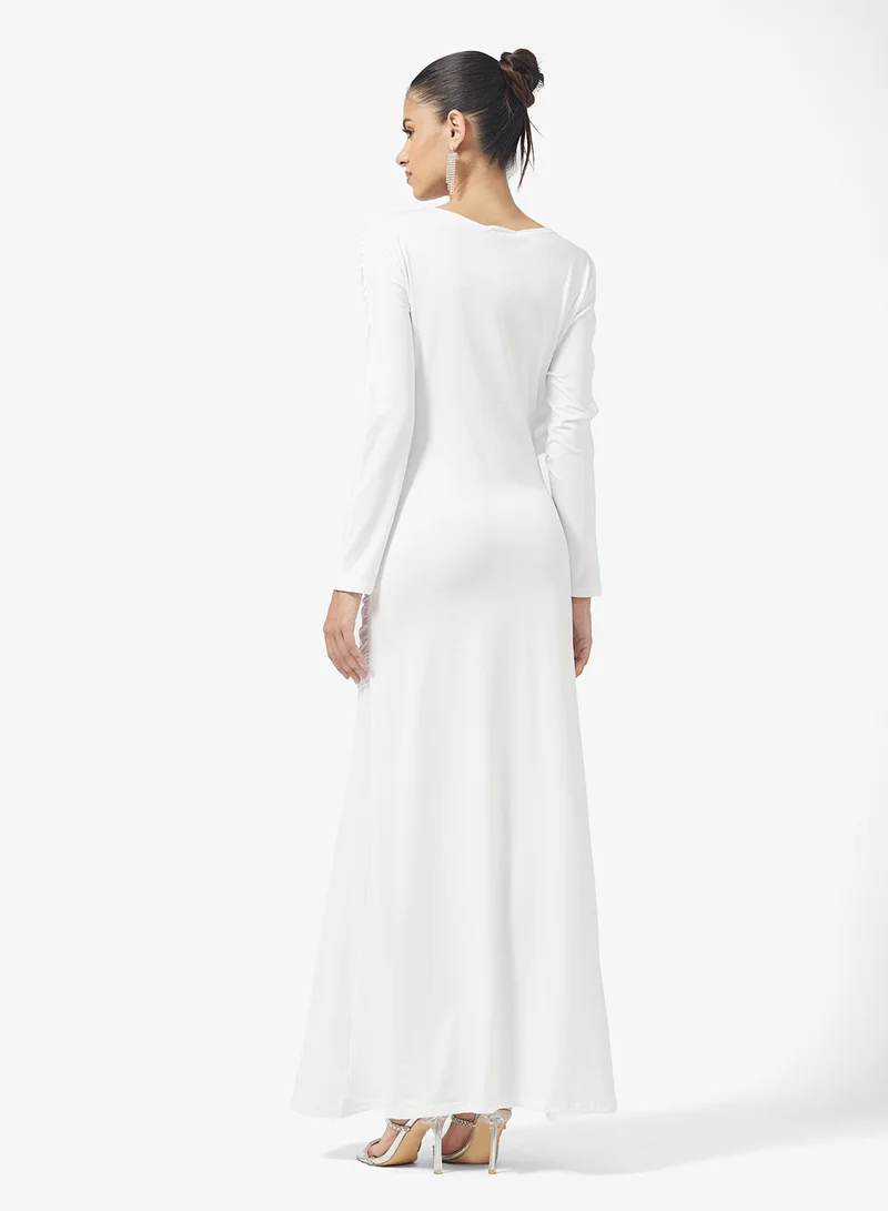 جينجر Draped Bodycon Dress