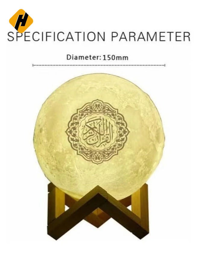 HuHa Portable Bluetooth Speaker 4 in 1 Quran Speaker with 16 Colors 3D Print Moon Lamp Night Light Quran Recitations and Song FM Broadcast  - Image 4