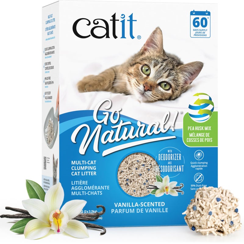 Catit Go Natural Plant-Based Cat Litter, Sustainable and Eco-Friendly, 99% Dust-Free, Low Tracking, High Absorption, Odor Control, Easy to Scoop - Image 1