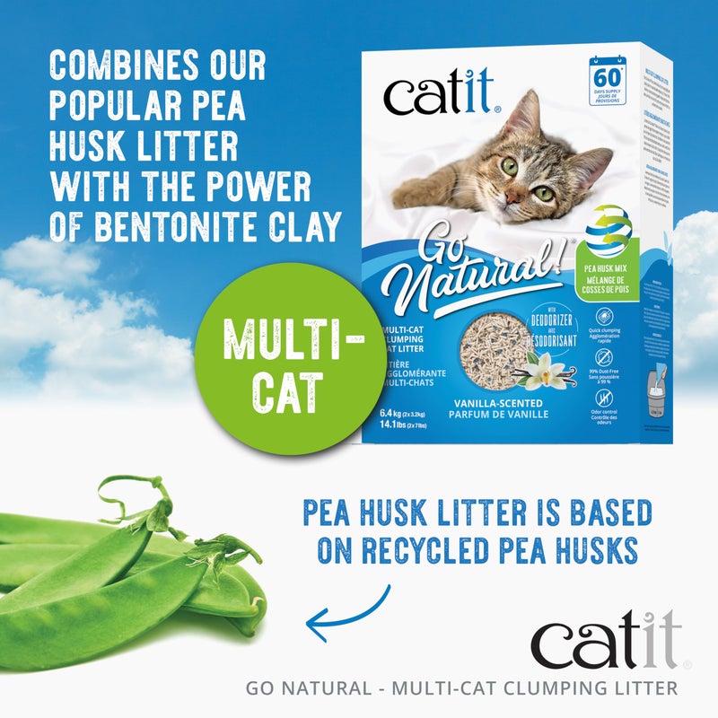 Catit Go Natural Plant-Based Cat Litter, Sustainable and Eco-Friendly, 99% Dust-Free, Low Tracking, High Absorption, Odor Control, Easy to Scoop - Image 2