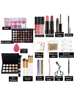 popfeel Gift for All In One Full Makeup Kit for Women, Multipurpose Makeup Sets, beginner's face makeup set non smudging concealer eyeliner eyebrow pencil false eyelash 28pcs  - Image 2