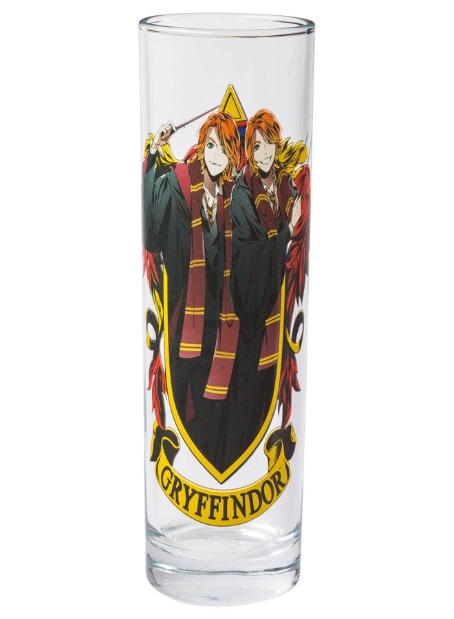 Silver Buffalo Harry Potter Gryffindor Squad Featuring Hermione Granger, Ron Weasley, and Fred and George Anime Style 4 Pack Tumbler Glass Set, 10 Ounces - Image 5