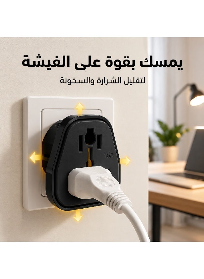 iLOCK Slim Universal Plug Adapter, 16A 250V 3500W, Compact Travel Power Adapter, Multi-Standard Socket Converter - Image 4