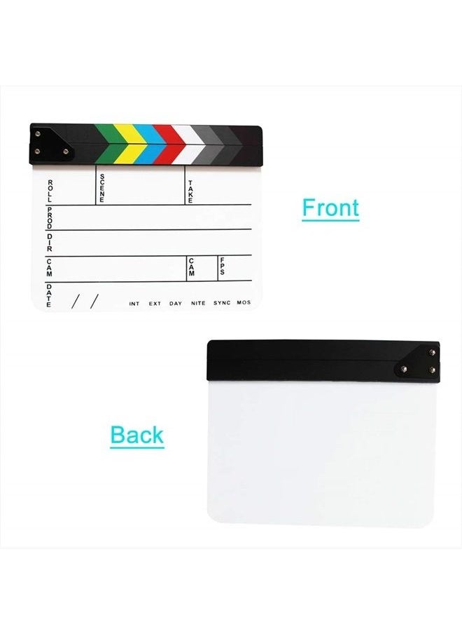 Coolbuy112 Acrylic Film Directors Clapboard, Hollywood Filming Slate Movie Clapboard Decoration Larger Scene Clapper Board with a Magnetic Blackboard Eraser and Two Custom Pens  - Image 4