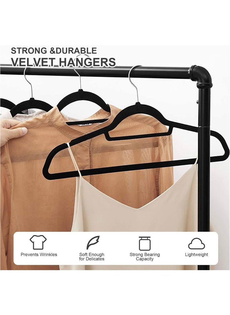 AUTOYSUR 10 Pcs Clothes Hangers, Non-Slip Adult Hangers with Notched Back Brackets, 360 Degree Swivel Hook, Suitable for Jackets, Suits, Dresses, Ties, Scarf Rings (Black)  - Image 4