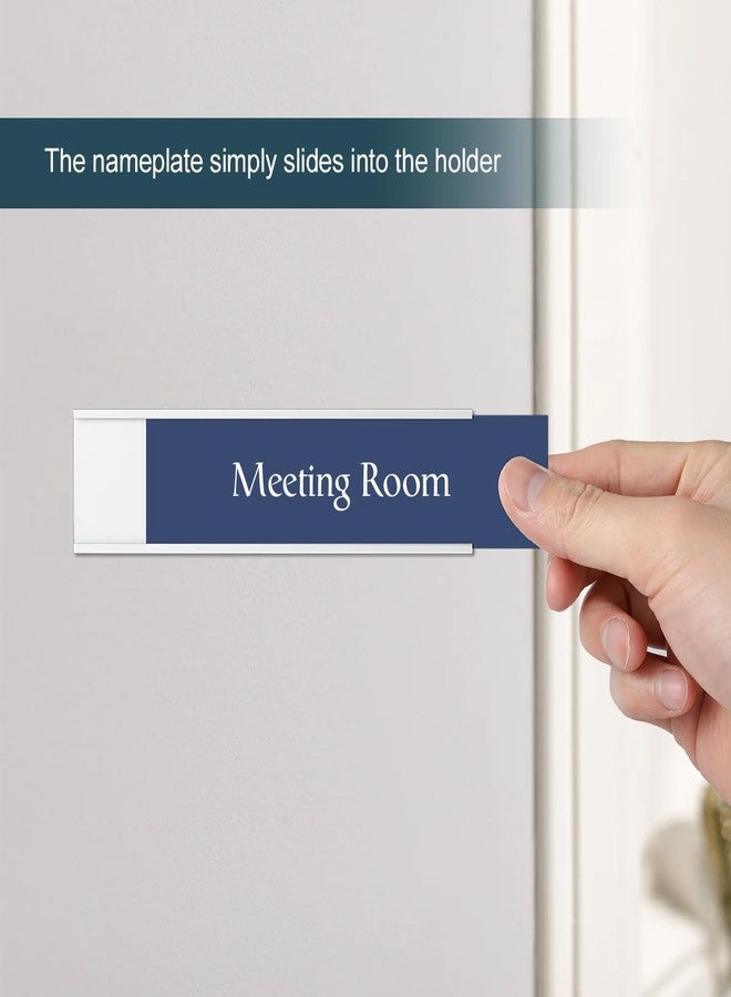 Lenink 6 Pack Name Plate Holder, Wall Mount Office Door Name Plate Holder for Meeting Room, Business Department, Warning Area 8” X 2” (Silver) - Image 5