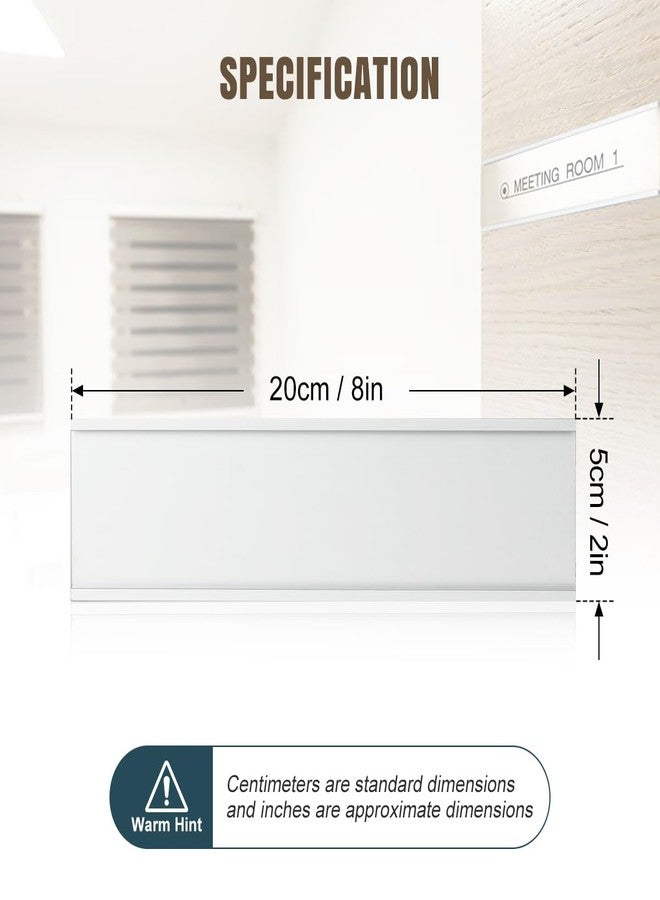 Lenink 6 Pack Name Plate Holder, Wall Mount Office Door Name Plate Holder for Meeting Room, Business Department, Warning Area 8” X 2” (Silver) - Image 4
