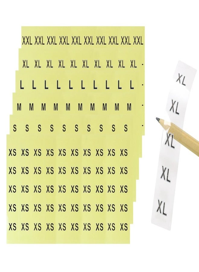 ONLYKXY 360pcs Transparent Sticker Strip Plastic Clothing Size Label - 4 Inch, 6 Size Combination (XS/S/M/L/XL/XXL) - Image 1