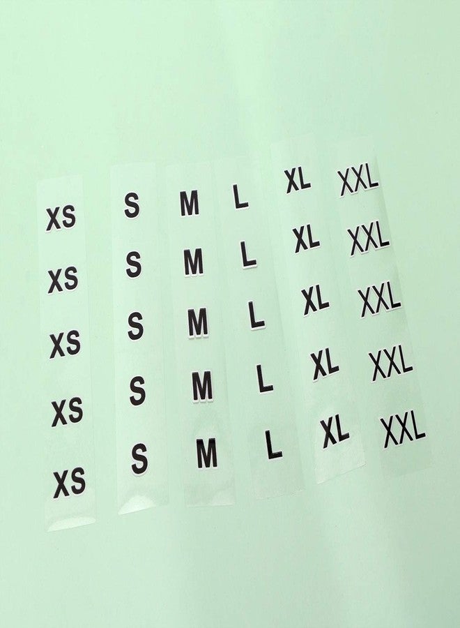 ONLYKXY 360pcs Transparent Sticker Strip Plastic Clothing Size Label - 4 Inch, 6 Size Combination (XS/S/M/L/XL/XXL) - Image 3