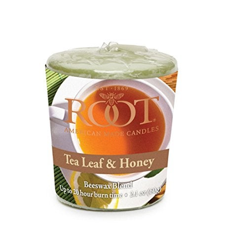 Root Candles شموع روت المعطرة شموع فوطية مزيج شمع العسل مصنوعة يدويًا 20 ساعة فوطية، 18 قطعة، شاي ورق العسل - Image 4