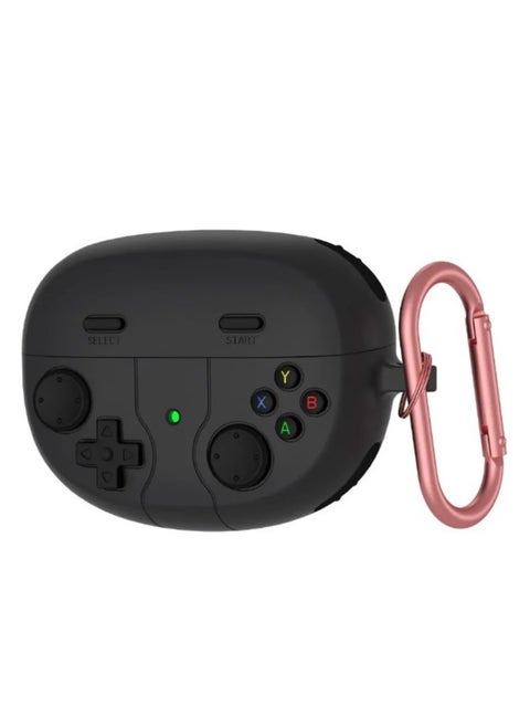3D cartoon game console design case, compatible with Bose Ultra open, suitable for both men and women, comprehensive protection against falls, soft washable material.    Hook and clasp - Black
