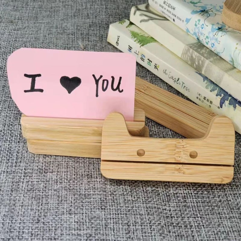 Wooden Business Card Holder: 100% Natural Bamboo, Cat-shaped Open Design - Large Capacity Holds 15~18 Cards, Versatile Display Stand for Office Desk & Business Professionals - Image 2