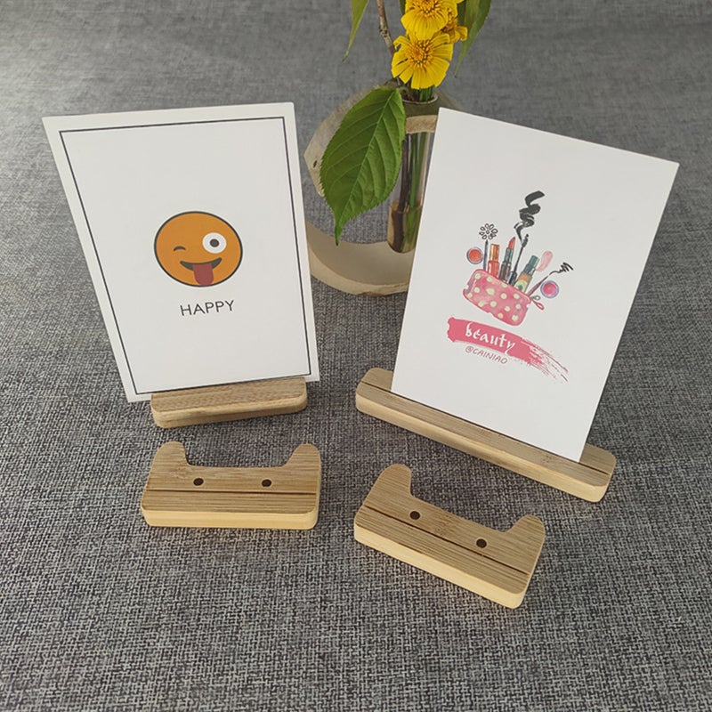 Wooden Business Card Holder: 100% Natural Bamboo, Cat-shaped Open Design - Large Capacity Holds 15~18 Cards, Versatile Display Stand for Office Desk & Business Professionals - Image 3