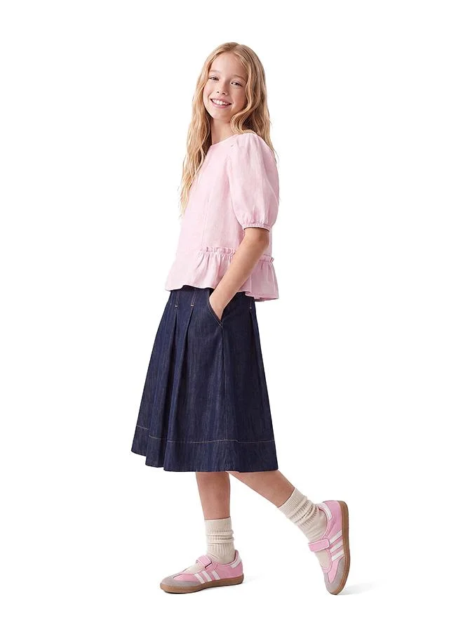 كوتون Midi Denim Skirt