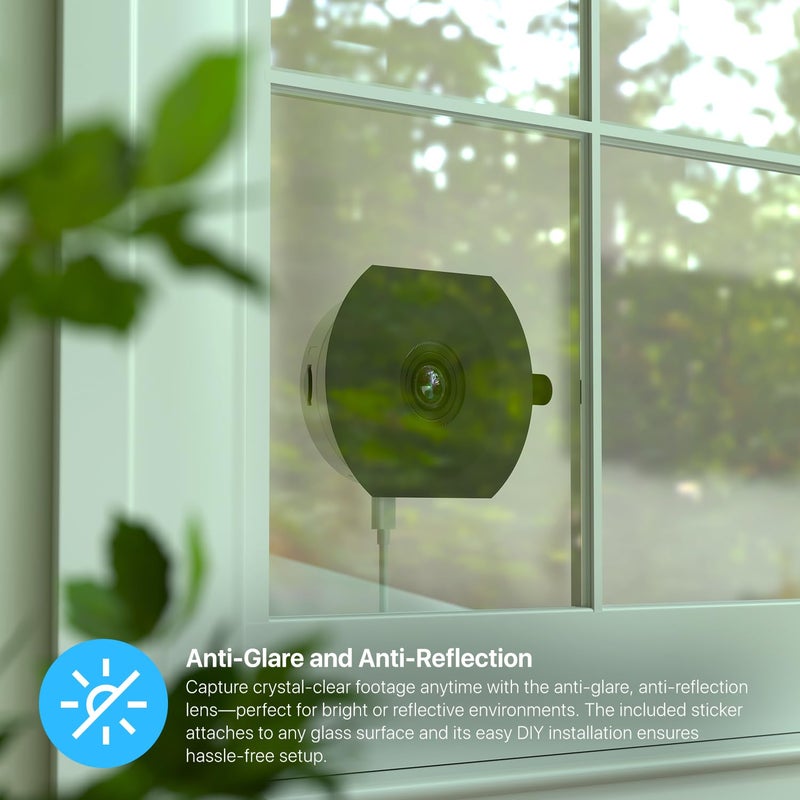 Amcrest Link 3MP 2K Window Camera, 2.4GHz&5GHz WiFi Indoor Camera, AI Human & Motion Detection, Wide Angle 100Â° FOV, Night Vision, 2-Way Audio, Wired Power, Supports MicroSD Upto 128GB - Image 2