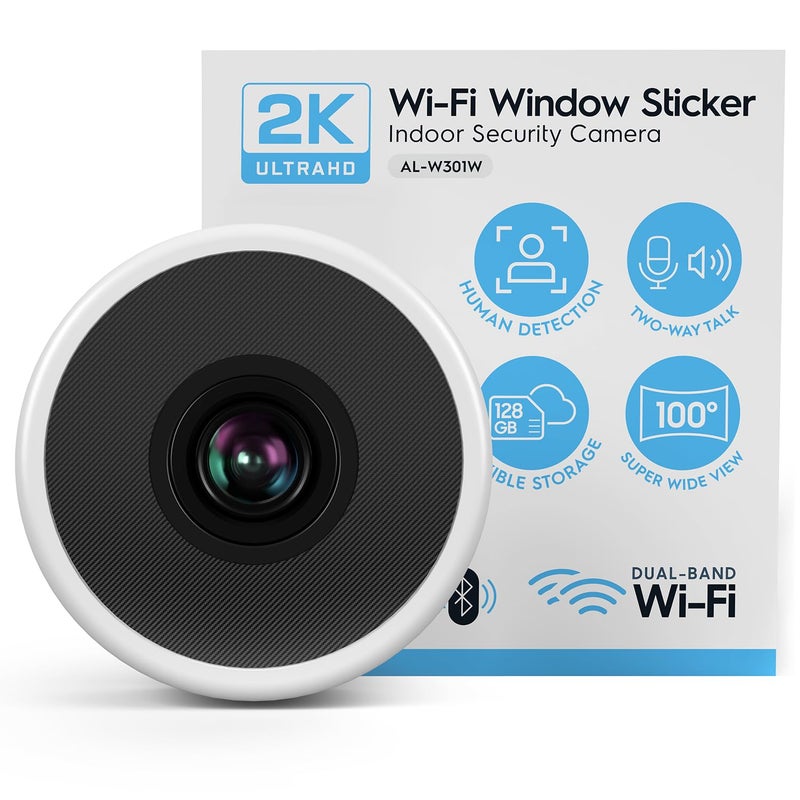 Amcrest Link 3MP 2K Window Camera, 2.4GHz&5GHz WiFi Indoor Camera, AI Human & Motion Detection, Wide Angle 100Â° FOV, Night Vision, 2-Way Audio, Wired Power, Supports MicroSD Upto 128GB - Image 1