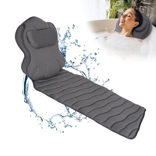 Idle Hippo Extra Thick Full Body Bath Pillows for Bathtub- Luxury Bath Cushion for Head, Neck and Back Support, Soft Bath Pillow for Tub, Comfort Relaxation Spa Gifts Bathtub Accessories for Women - Image 1
