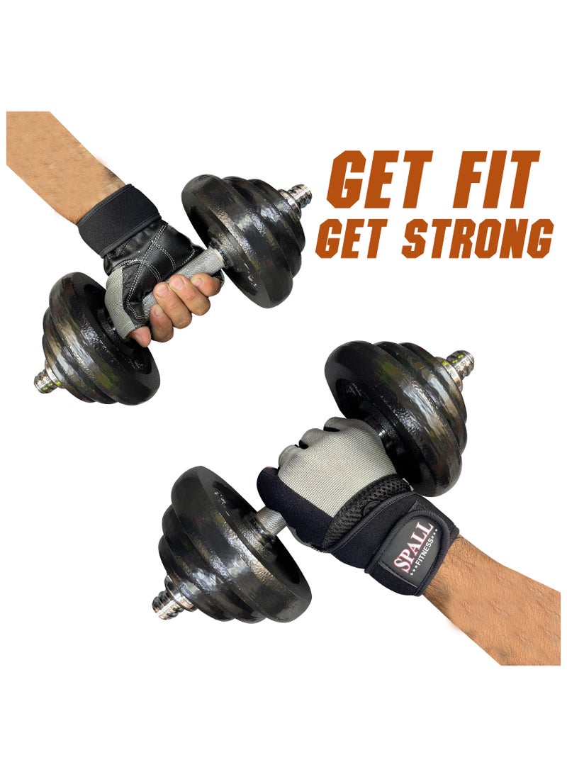 Spall - Weight Lifting Leather Gloves Short Strap Power LIfting Gloves Strong Grip Exercise Fitness Strengthen Gloves Home Gym - Image 1