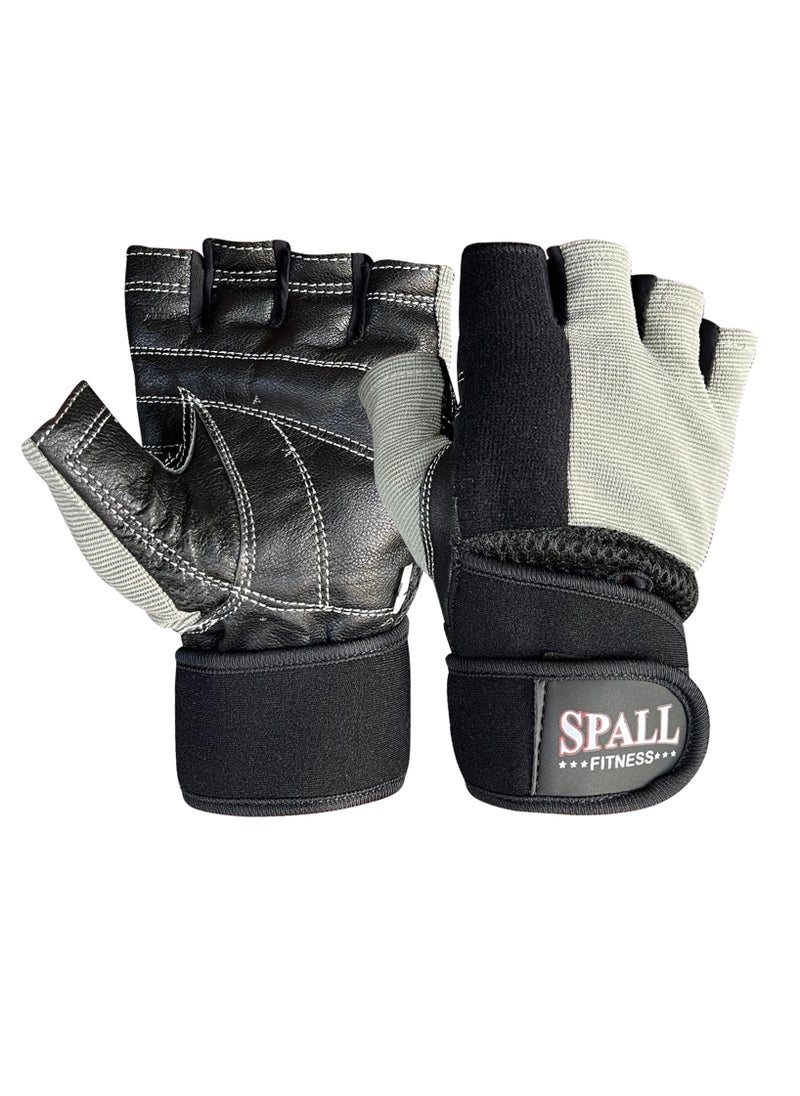 Spall - Weight Lifting Leather Gloves Short Strap Power LIfting Gloves Strong Grip Exercise Fitness Strengthen Gloves Home Gym - Image 1