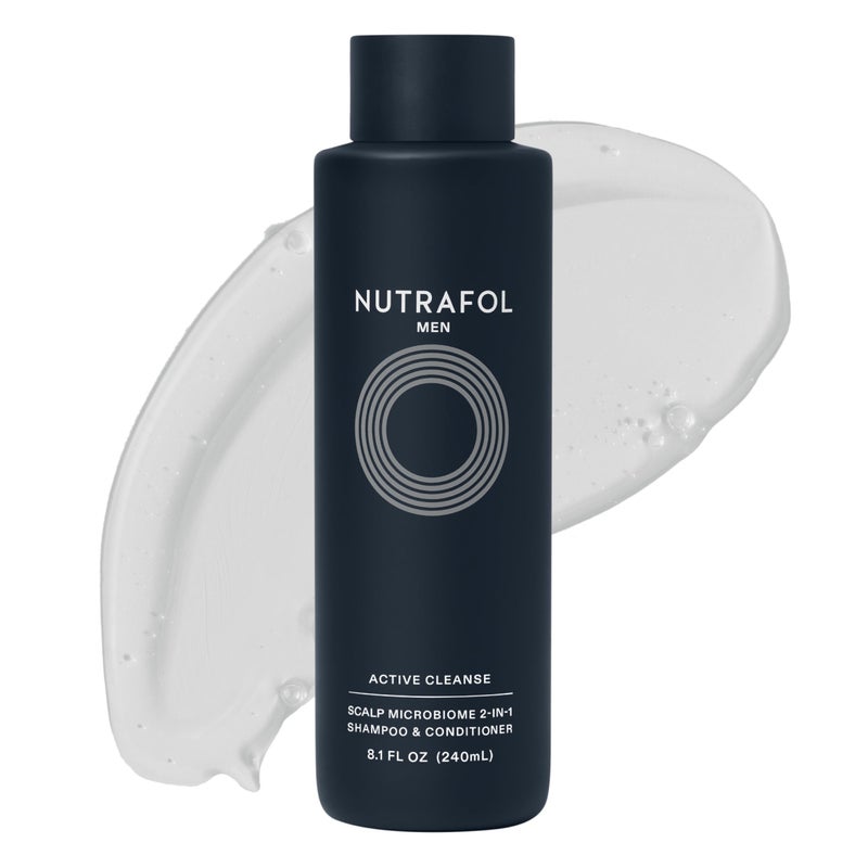 Nutrafol Men's Shampoo and Conditioner 2-in-1, Cleanses, Hydrates, Unclogs Pores, Improves Hair Volume & Strength, Physician-formulated for Thinning Hair, Color Safe, Sulfate Free - 8.1 Fl Oz Bottle - Image 1