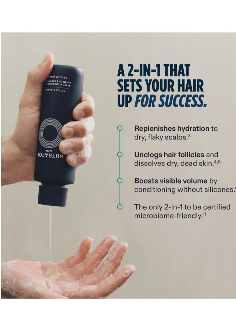 NUTRAFOL - Nutrafol 2-in-1 Shampoo and Conditioner for Men with Thinning Hair, Hydrates, Boosts Visible Volume, Unclogs Follicles, Microbiome-Friendly, 8.1 Fl Oz - Image 1
