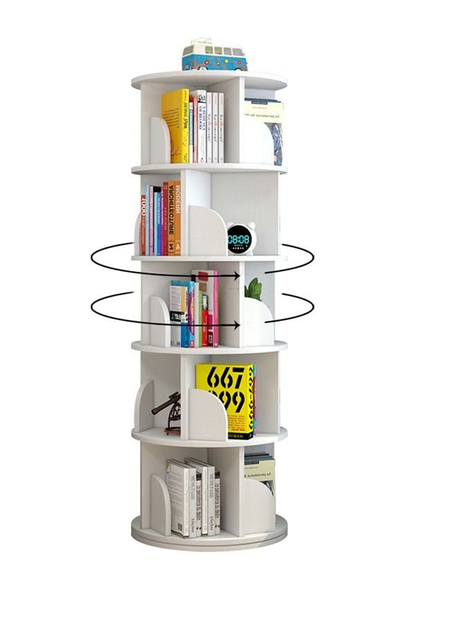  CityRiya-Long - رفوف الكتب الدوارة عرض 360 درجة عمودي رفوف الكتب للأطفال الكبار الخشب الصلب رفوف الكتب - Image 1