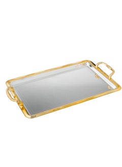 Dania A set of 3 gilded metal trays of different sizes with a sophisticated and beautiful design, suitable for all presentations and occasions.  - Image 2