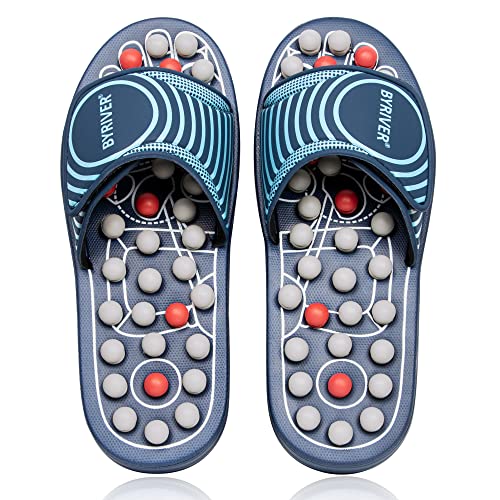 BYRIVER Acupuncture Massage Slippers Sandals Slides Shoes Mat, Arthritis Plantar Fasciitis Foot Neuropathy Pain Relief Massager for Circulation, Mothers Fathers Day Gift for Mom Dad(05S) - Image 1