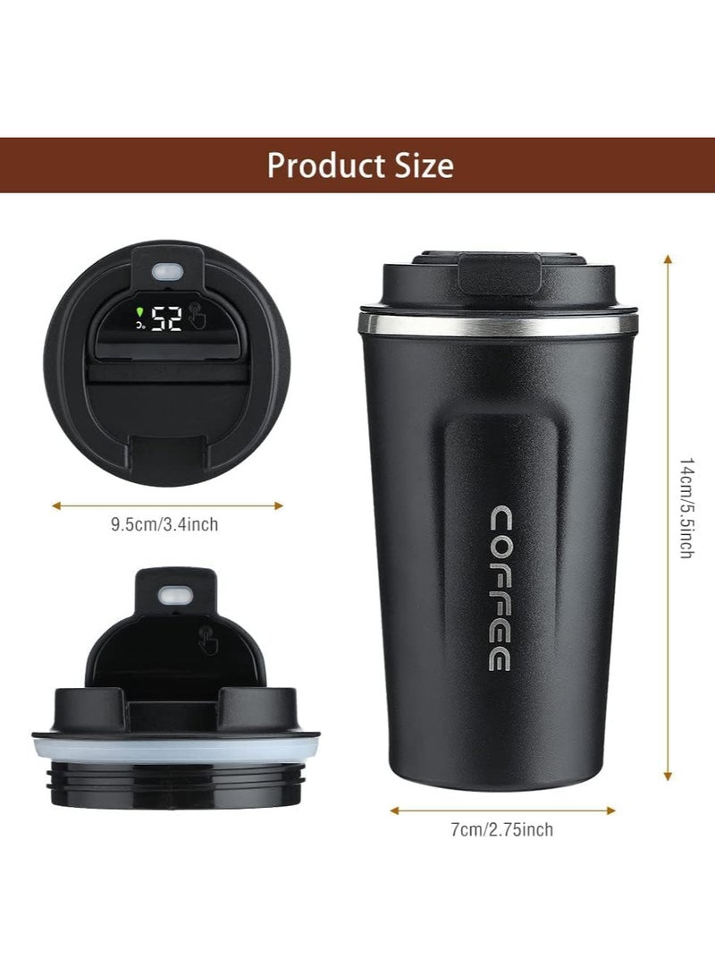 Coffee Intelligent Digital Display 510ml 304 Stainless Steel Coffee Cup Thermal Mug Office Termal Cafe Travel Insulated Bottle,Vacuum Insulated Travel Mug, Leakproof Double Wall Stainless Steel Reusable Coffee Cup with Lid for Hot and Cold Drinks - Image 2