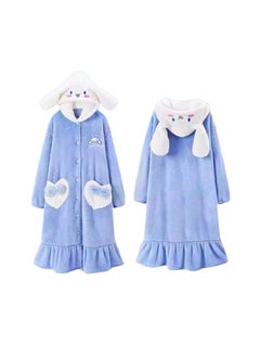Sanrio Cute Sanrio Cinnamoroll Fleece Pajama Robe – Cozy Homewear Dress for Women  - Image 1