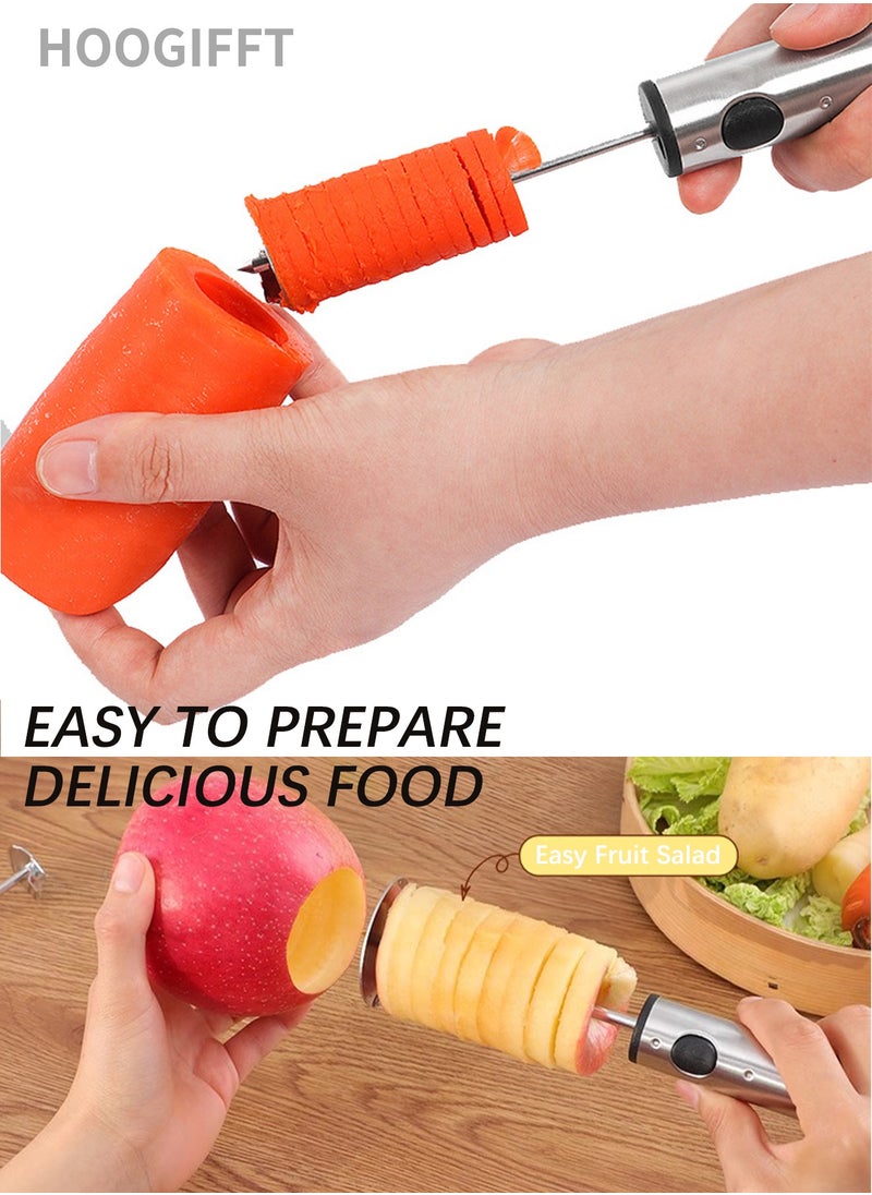 HOOGIFFT - Stainless Steel Vegetable Drill Fruit Corer, Veggie Spiralizer, Twister Set Ergonomic Handle With 4 Sizes for Coring and Hollowing out Zucchini, Potatoes, Carrot - Image 1