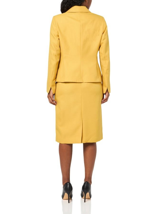 Le Suit Women's Jacket/Skirt Suit, Saffron - Image 2